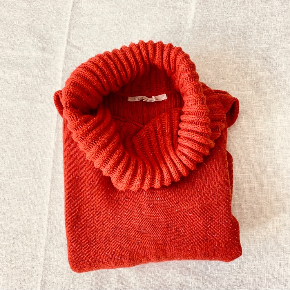 Rachel Roy Orange Cowl Neck Oversized Sweater - L